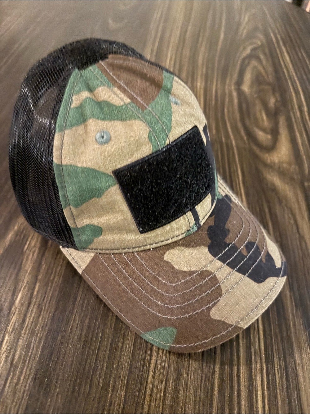 Camo Trucker Hat with Velcro Patch